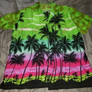 EUC V.H.O. Hawaiian Shirt XXL green